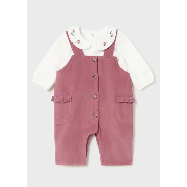 MAYORAL SET DUNGAREES BLOUSE PINK INTENSE