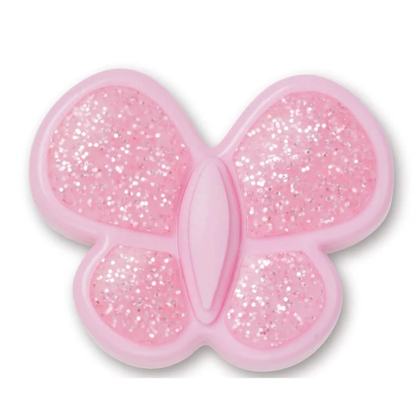 CROCS CHARM UNIQUE TINY PINK GLITTER BUTTERFY