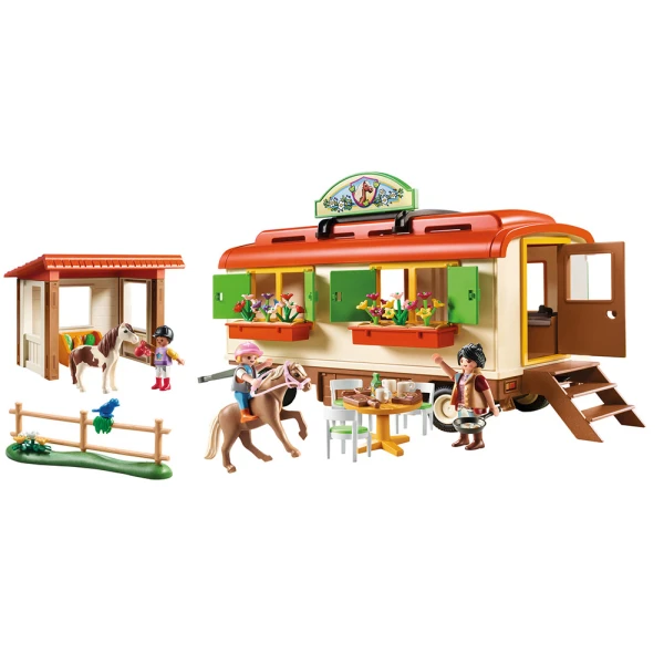PLAYMOBIL COUNTRY ΚΑΤΑΣΚΗΝΩΣΗ ΜΕ ΤΡΟΧΟΣΠΙΤΟ ΚΑΙ ΠΟΝΥ