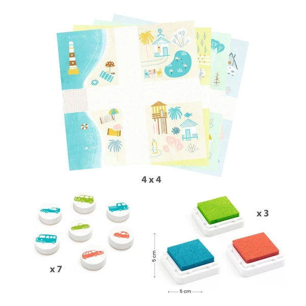 DJECO STAMPING SET - VEHICLES