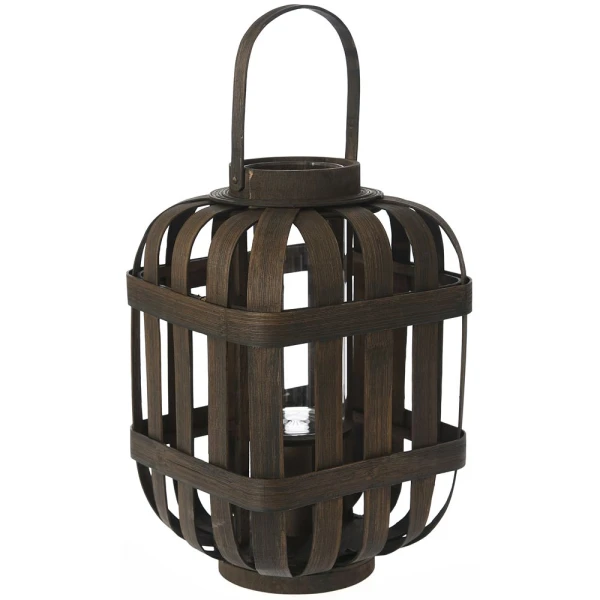 BROWN BAMBOO LANTERN W28X47 cm 