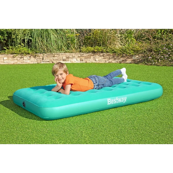 BESTWAY CHILDREN INFLATABLE AIRBED 158X89X18 cm DROWSY DREAMER AIR LIGHT BLUE WITH MANUAL HAND PUMP
