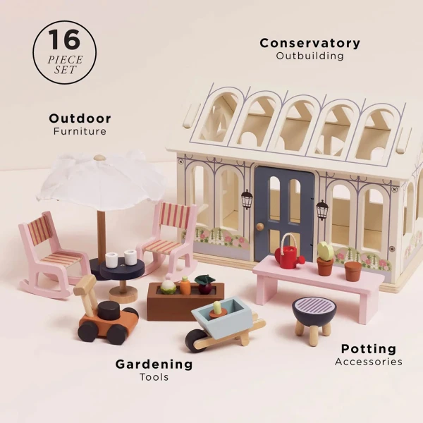 LE TOY VAN WOODEN CONSERVATORY PALYSET