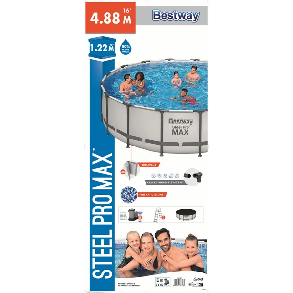 BESTWAY POOL SET 488X122 cm STEEL PRO MAX 