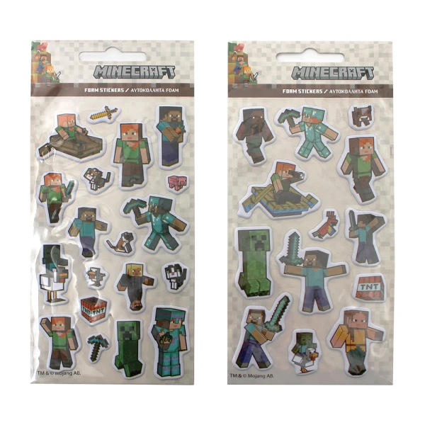 FOAM STICKERS MINECRAFT - 2 DESIGNS