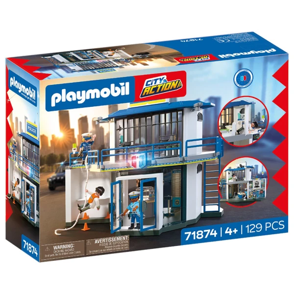 PLAYMOBIL CITY ACTION POLICE STATION WITH INVESTIGATION ROOM