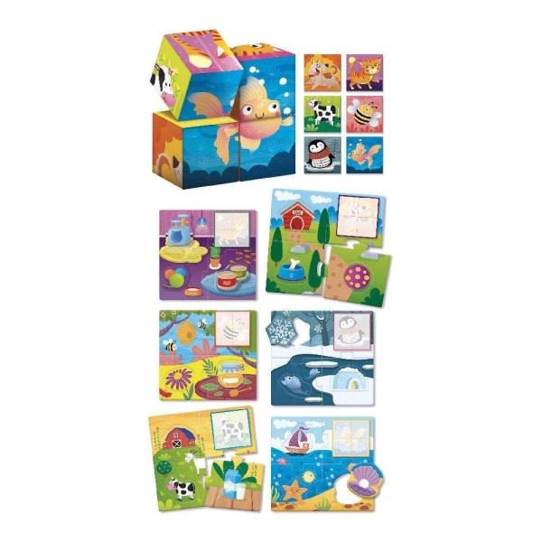 LISCIANI MONTESSORI BABY ΕΚΠΑΙΔΕΥΤΙΚΟ ΠΑΙΧΝΙΔΙ WOOD CUBES AND LOGIC 2 ΣΕ 1