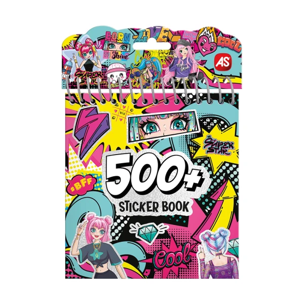 AS NOTEBOOK WITH STICKERS - 3 DESIGNS