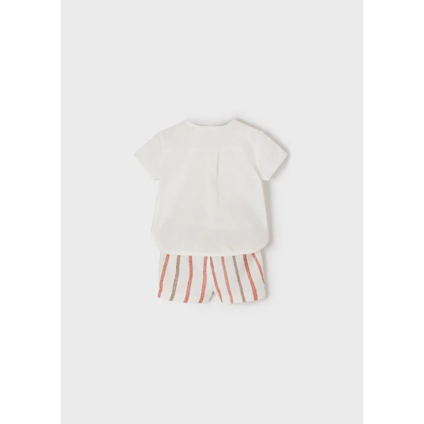 MAYORAL SET SHORT PANTS STRIPES ORANGE