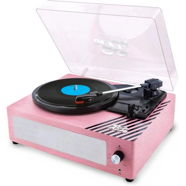 LISCIANI BARBIE 3-SPEED VINYL RECORD PLAYER WITH BLUETOOTH & INTERGRATED SPEAKER