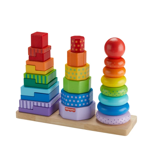FISHER PRICE ΕΚΠΑΙΔΕΥΤΙΚΟ ΠΑΙΧΝΙΔΙ ΞΥΛΙΝΕΣ ΠΥΡΑΜΙΔΕΣ - ΠΟΛΥΧΡΩΜΑ ΣΧΗΜΑΤΑ