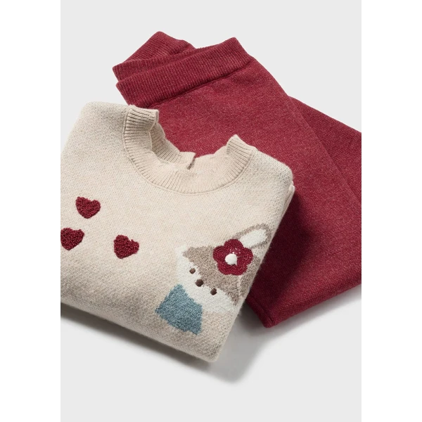 MAYORAL SET KNIT TROUSERS RED INTENSE