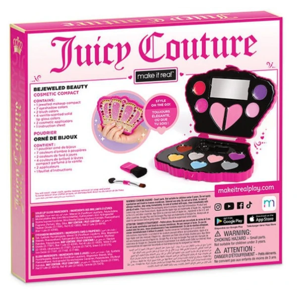 MAKE IT REAL JUICY COUTURE BEJEWELED BEAUTY COSMETIC COMPACT