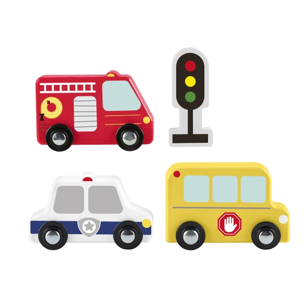 FISHER PRICE WOODEN VEHICLE SET 