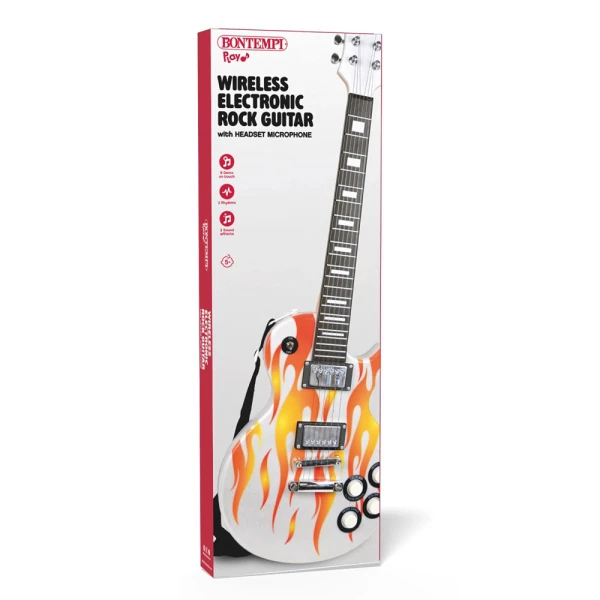BONTEMPI WIRELESS ELECTRONIC ROCK GUITAR GIBSON MODEL WITH HEADSET MICROPHONE