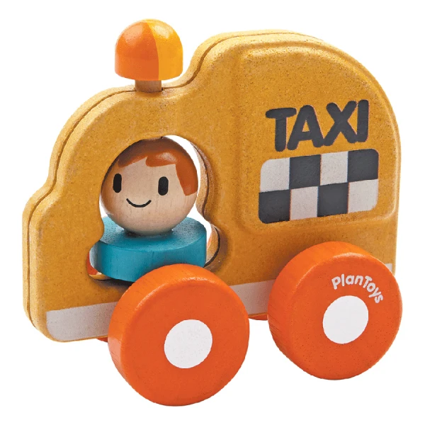 PLAN TOYS WOODEN TOY TAXI