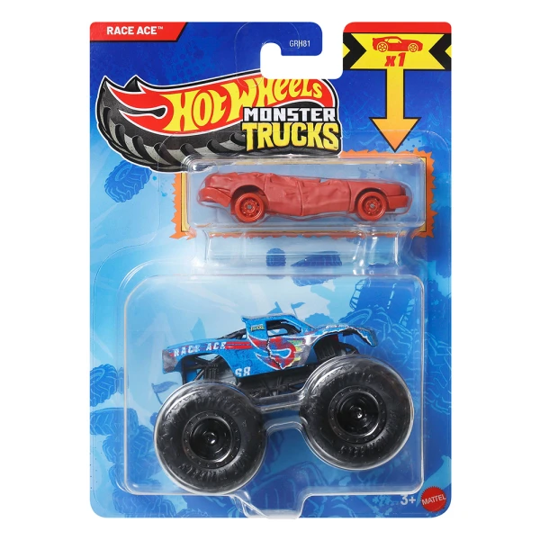 HOT WHEELS ΟΧΗΜΑ MONSTER TRUCKS ΜΕ ΑΥΤΟΚΙΝΗΤΑΚΙ - RACE ACE