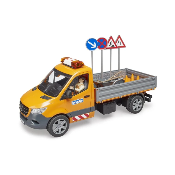 BRUDER MUNICIPAL VEHICLE MERCEDES BENZ SPRINTER WITH DRIVER AND ACCESSORIES