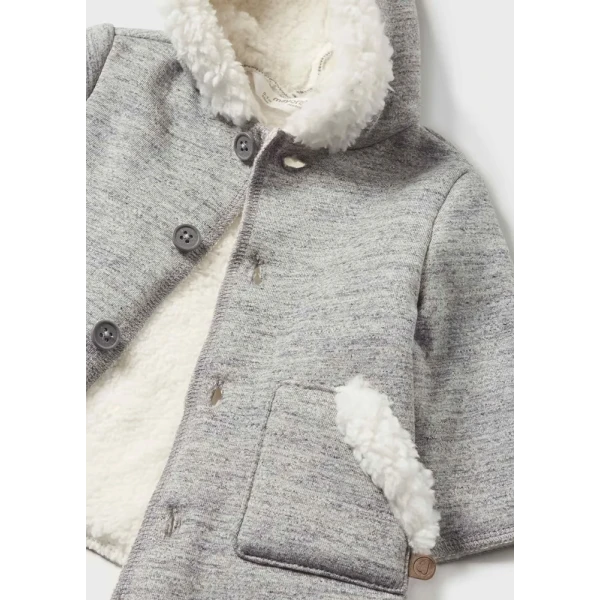 MAYORAL COAT COTTON WOOL INTENSE GREY