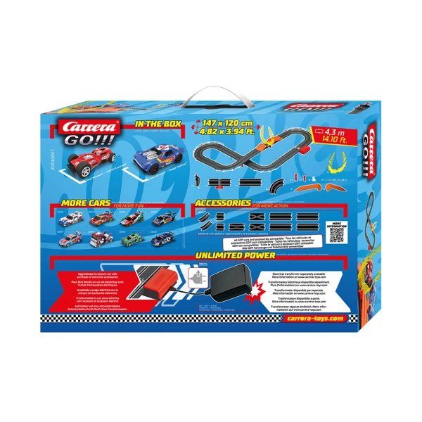 CARRERA GO!!! SET HOT WHEELS BATTERY OPARATED 1:43 4.3m