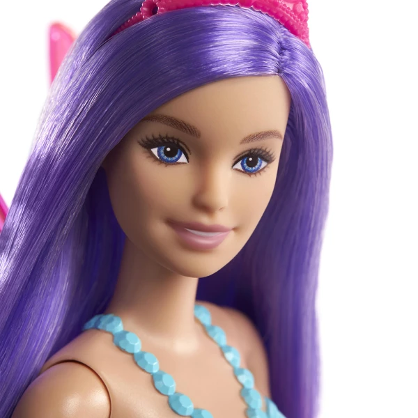 ΚΟΥΚΛΑ BARBIE ΝΕΡΑΪΔΑ ΜΠΑΛΑΡΙΝΑ ΜΩΒ ΜΑΛΛΙΑ