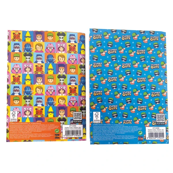 STAPLED NOTEBOOK 17X25 cm 40 SHEETS STUMBLE GUYS - 2 DESIGNS