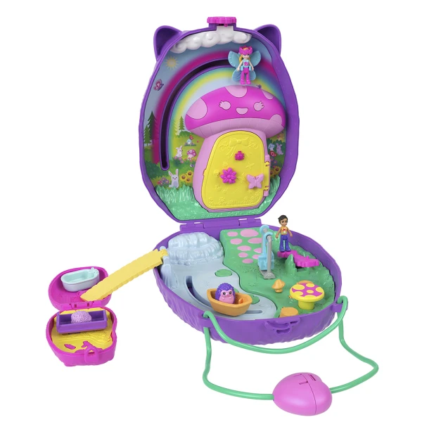 POLLY POCKET ΜΙΝΙ ΤΡΕΝΤΙ ΤΣΑΝΤΑΚΙ - HEDGEHOG MOM & BABY