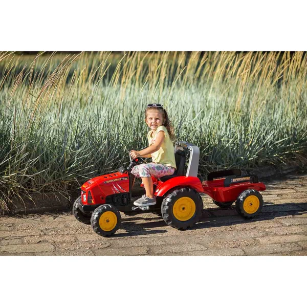 FALK RED SUPERCHARGER TRACTOR WITH TRAILER