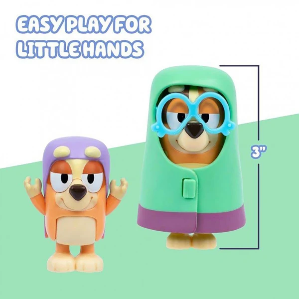 BLUEY SET OF 4 FIGURES WITH ACCESSORIES - HERE COMES THE GRANNIES