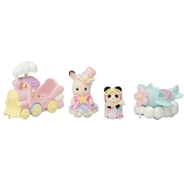 THE SYLVANIAN FAMILIES AMUSEMENT PARK SIDE SET PLANE AND TRAIN