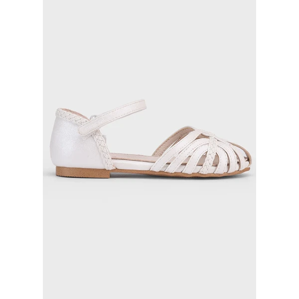 MAYORAL BALLERINA SHOES CLOSED WHITE SHINE