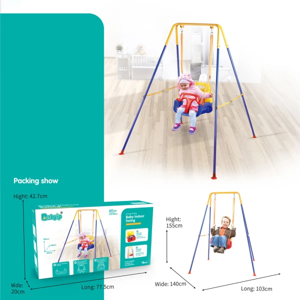 METALLIC SWING 3 IN 1 WITH BABY SEAT 155 cm. HEIGHT
