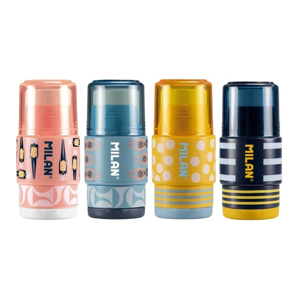 MILAN ERASER WITH SHARPENER EXTENSION SWIMS - 4 DESIGNS