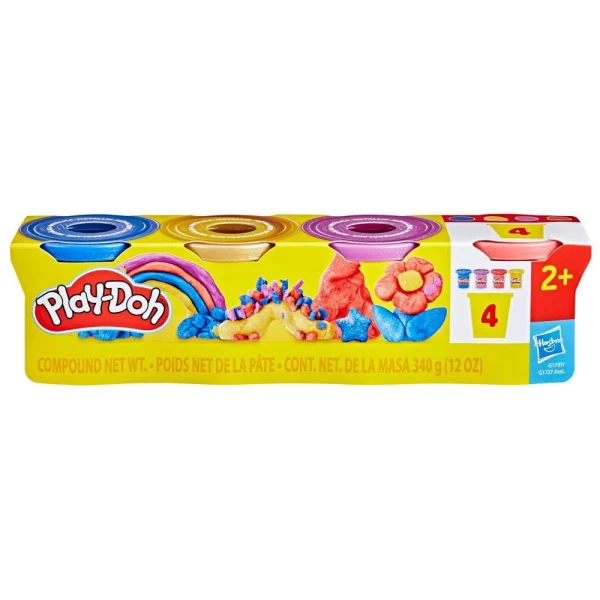 PLAY-DOH ΣΕΤ 4 ΒΑΖΑΚΙΑ SHIMMERY METALLICS