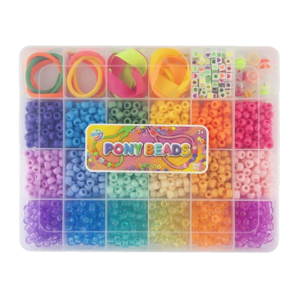 CASE WITH 18 COLORS OF BEADS AND ACCESSORIES