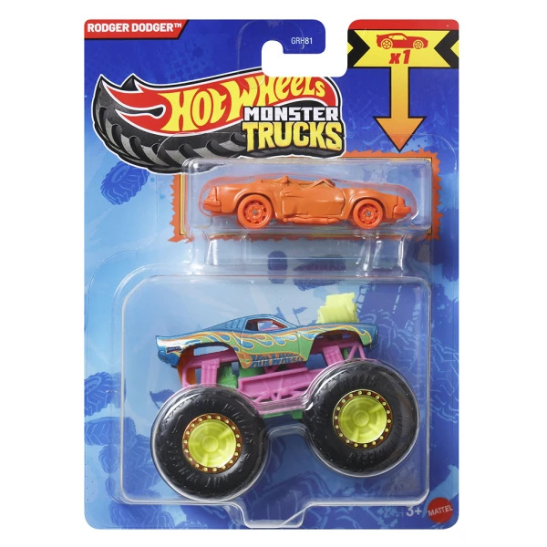 HOT WHEELS ΟΧΗΜΑ MONSTER TRUCKS ΜΕ ΑΥΤΟΚΙΝΗΤΑΚΙ - RODGER DODGER