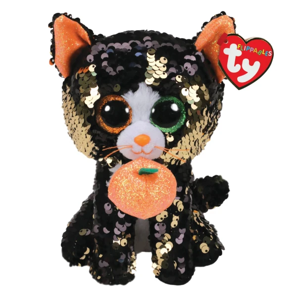 TY BEANIE BOOS ΧΝΟΥΔΩΤΟ SEQUIN ΓΑΤΑ ΜΑΥΡΗ-ΧΡΥΣΗ 23 εκ.