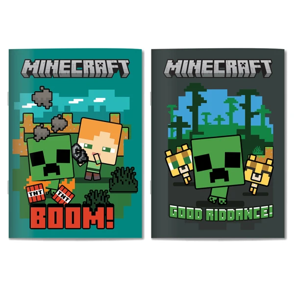 ΤΕΤΡΑΔΙΟ ΚΑΡΦΙΤΣΑ 17X25 εκ. 40 ΦΥΛΛΑ MINECRAFT - 2 ΣΧΕΔΙΑ