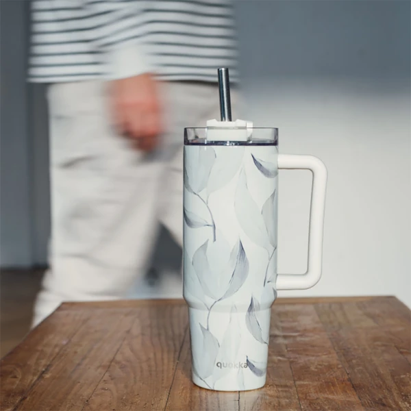 QUOKKA STAINLESS STEEL THERMAL RAMBLER ΚΟΥΠΑ ΜΕ ΚΑΛΑΜΑΚΙ 950ml - COTTON