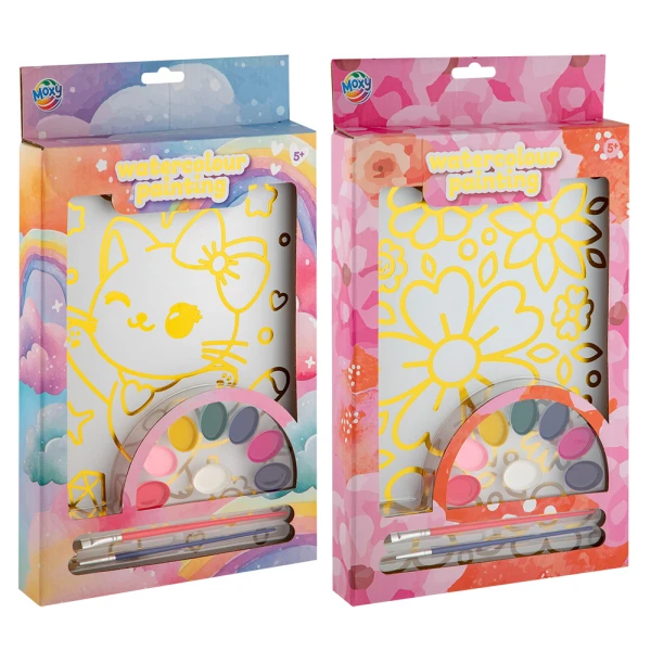 WATERCOLOUR PAINTING SET WITH FOIL DETAILS A4 – 2 DESIGNS