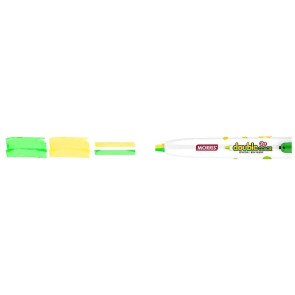 MORRIS JUST CLICK DOUBLE COLOR HIGHLIGHTER - ΚΙΤΡΙΝΟ & ΠΡΑΣΙΝΟ