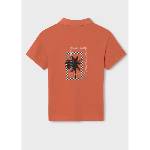 MAYORAL POLO SHORT SLEEVES PRINT SOFT ORANGE