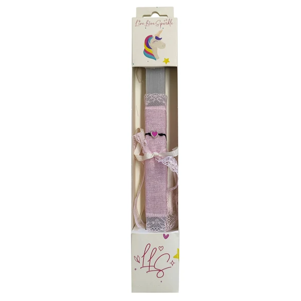 AROMATIC SQUARE CANDLE 30 cm BRACELET HEART 1 cm