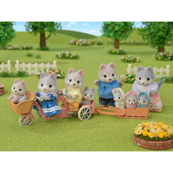 THE SYLVANIAN FAMILIES TANDEM CYCLING SET HUSKY SISTER & BROTHER 5637