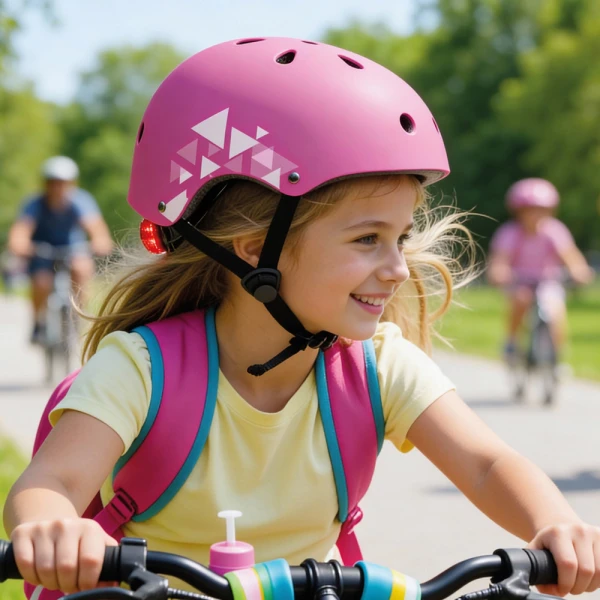 SHOKO PROTECTIVE HELMET WITH LIGHT - BUBBLE BLUSH