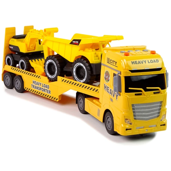 EXCAVATOR & TRUCK TRANSPORT TRUCK WITH SOUNDS AND LIGHTS