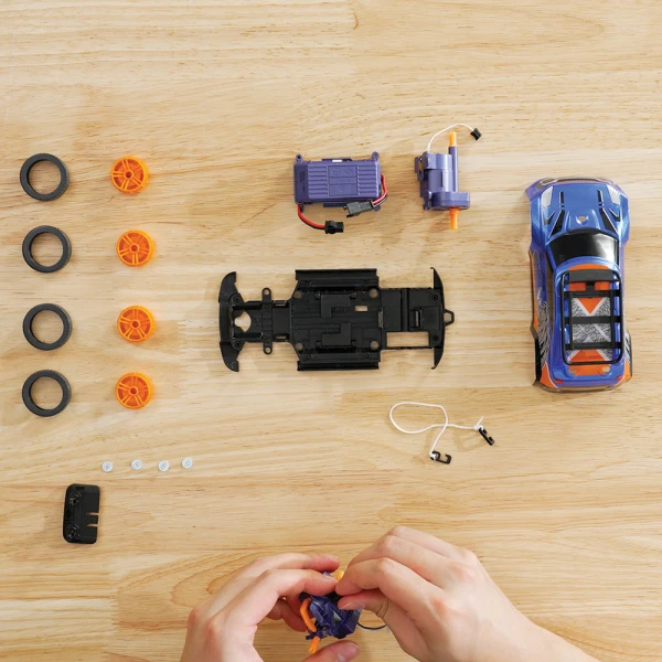 EXOST BUILD 2 DRIVE REMOTE CONTROL & ASSEMBLED RACE CAR BLUE