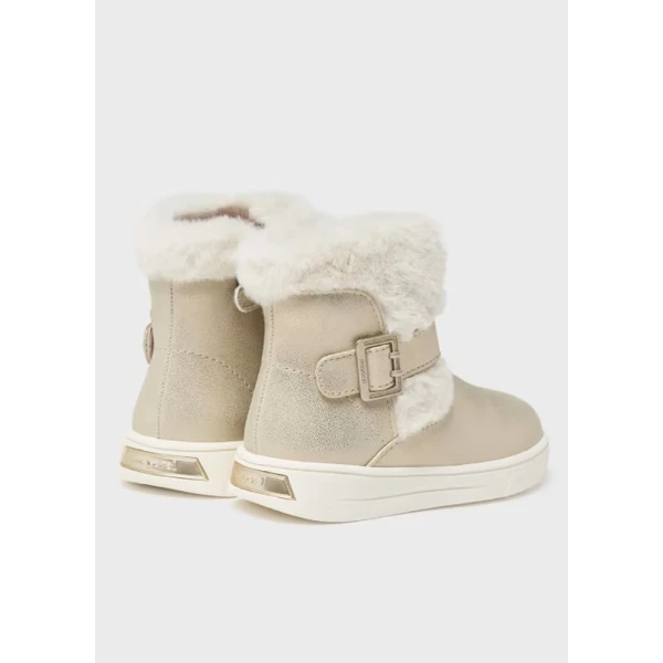 MAYORAL ANKLE BOOT FUR DETAILS GOLD