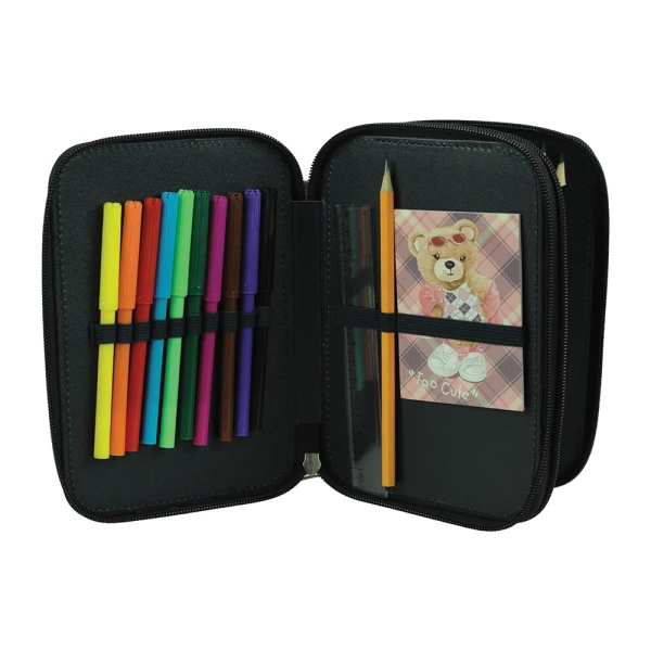 BACK ME UP DOUBLE FILLED  PENCIL CASE SCOTCH BEAR