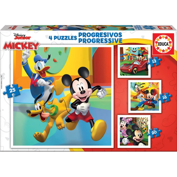 EDUCA PROGRESSIVE PUZZLE 12-16-20-25 pcs. - MICKEY & FRIENDS